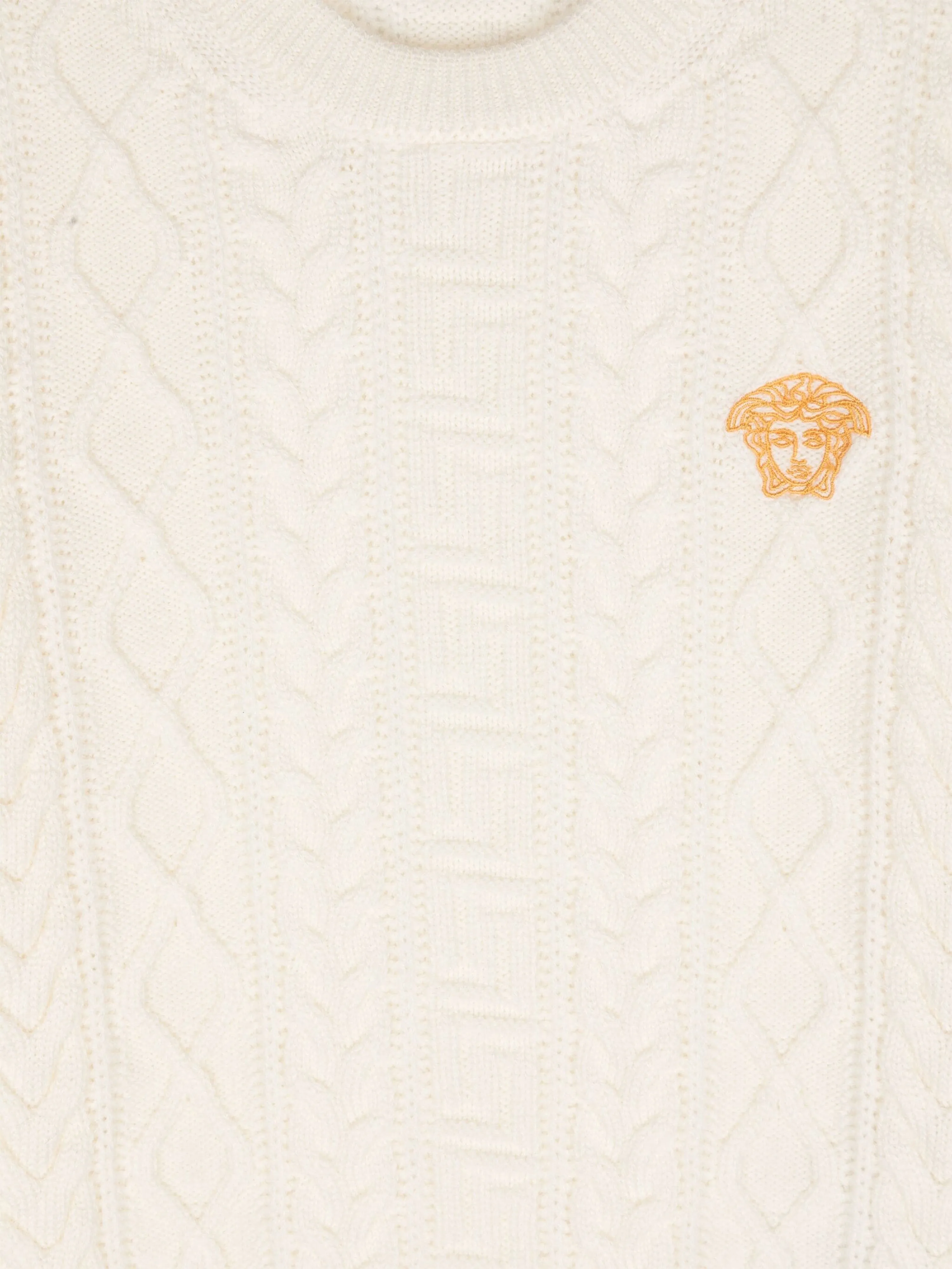 Versace Kids Cable Knit Jumper in Ivory