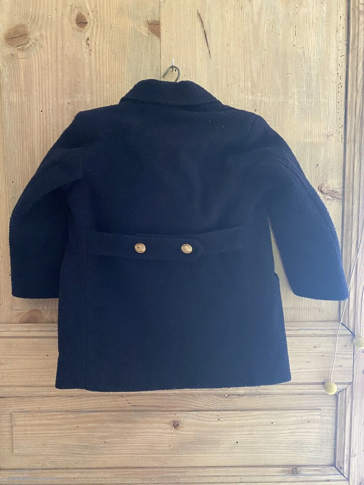 Vintage French DEADSTOCK child SAILOR COAT wool Galeries Lafayette Paris c1950