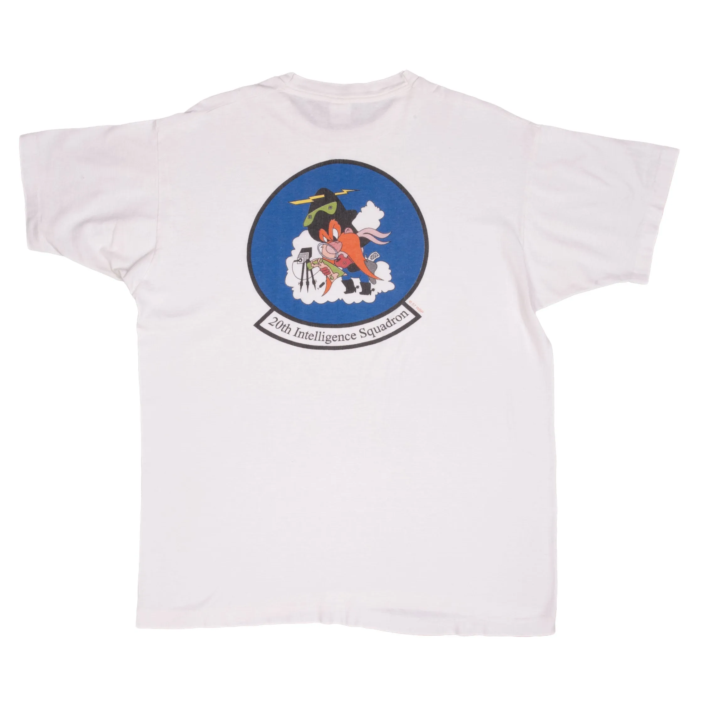 VINTAGE USAF 20TH INTELLIGENCE SQUADRON YOSEMITE SAM TEE SHIRT 1990S XL MADE USA