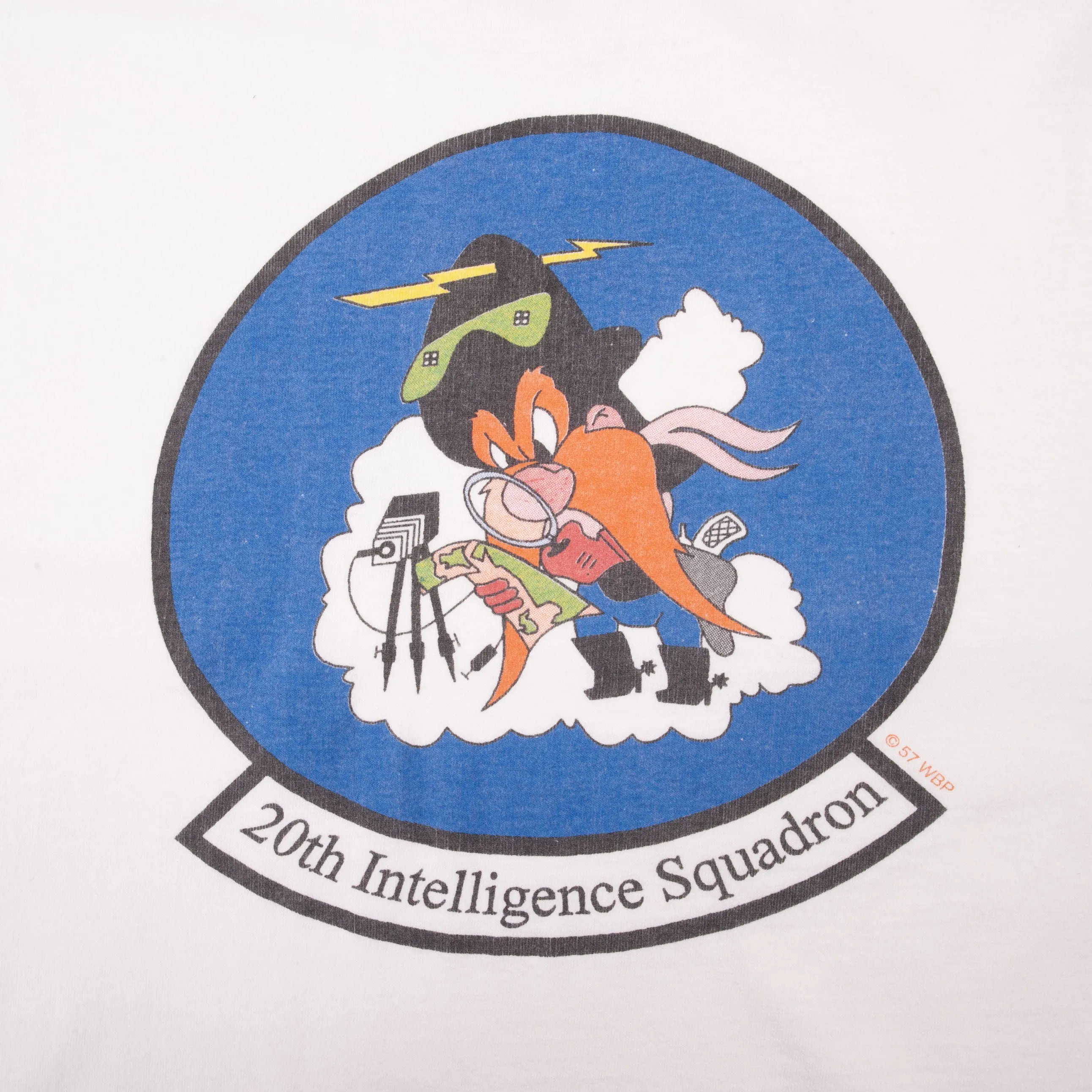 VINTAGE USAF 20TH INTELLIGENCE SQUADRON YOSEMITE SAM TEE SHIRT 1990S XL MADE USA