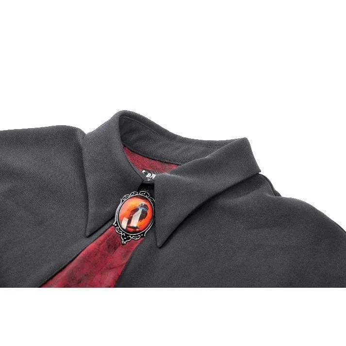 Women's Gothic Batwing Diamond Cape Black Red