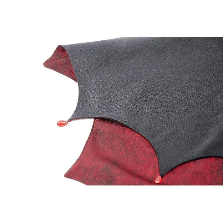 Women's Gothic Batwing Diamond Cape Black Red