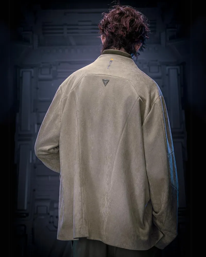 XIPHEVIL Cyberpunk Outfits Unisex Suede Minimalist Future Jacket