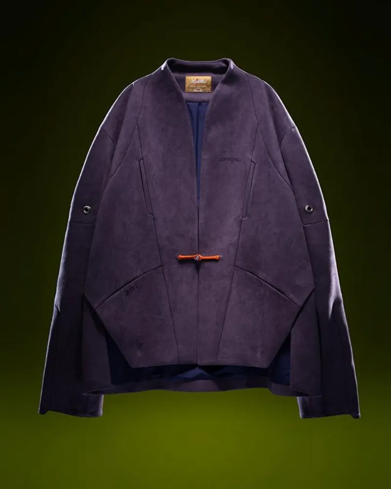 XIPHEVIL Cyberpunk Outfits Unisex Suede Minimalist Future Jacket