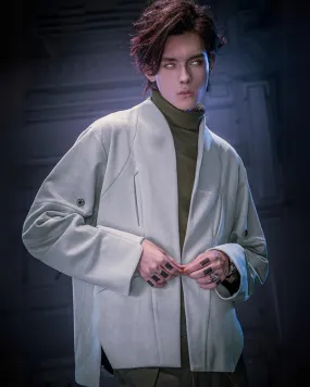 XIPHEVIL Cyberpunk Outfits Unisex Suede Minimalist Future Jacket