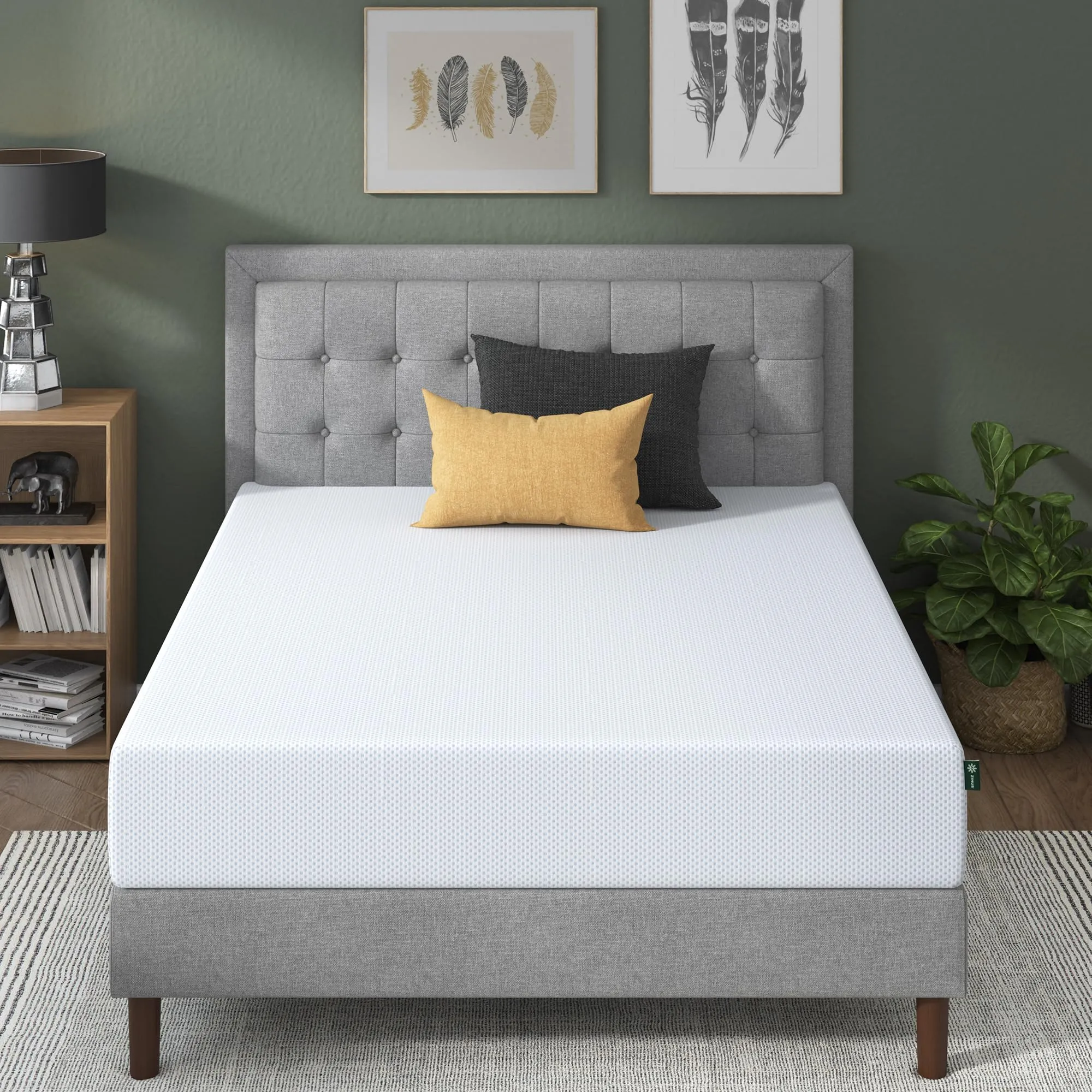 ZINUS 10 Inch Green Tea Cooling Gel Memory Foam Mattress, Fiberglass Free, Cooling Gel Foam, Pressure Relieving, CertiPUR-US Certified, Bed-in-a-Box, King